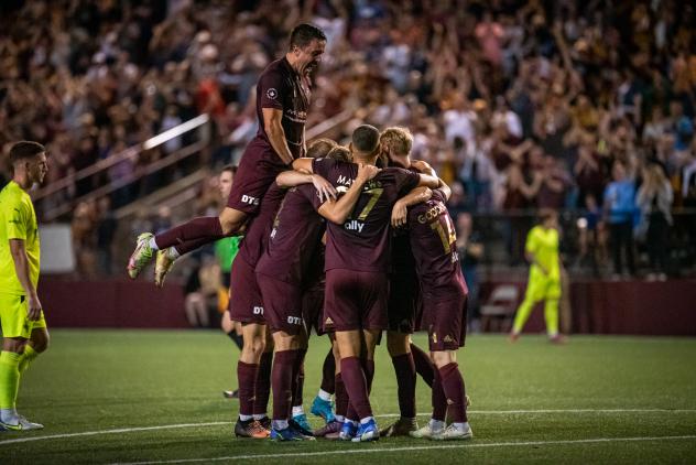 Detroit City FC celebrates win