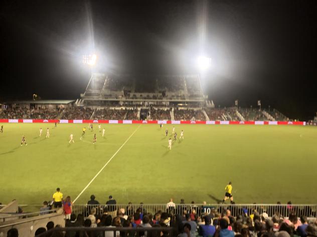 North Carolina Courage take on OL Reign under the lights at WakeMed Soccer Park