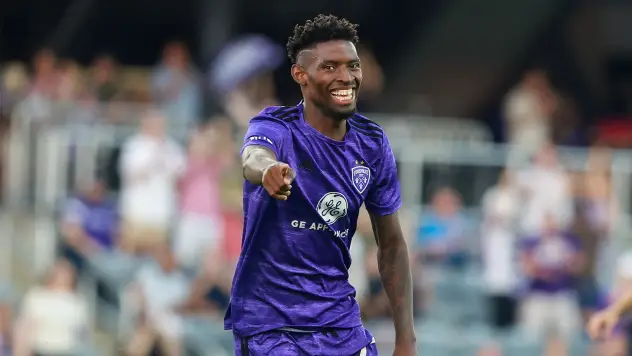 Louisville City FC forward Enoch Mushagalusa