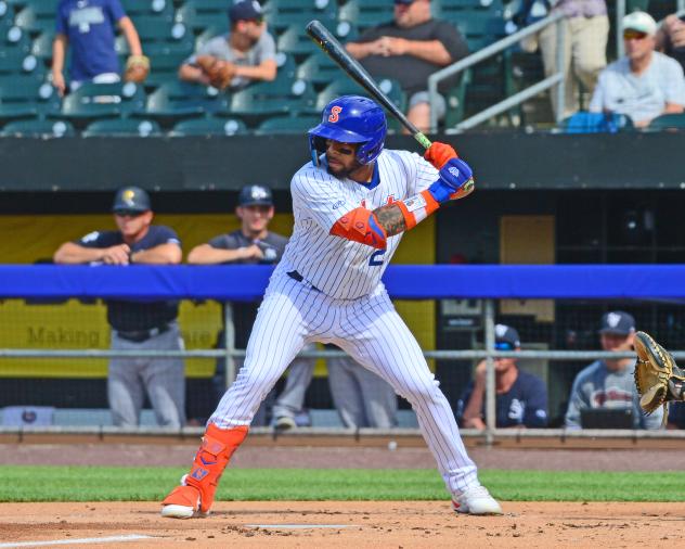 Syracuse Mets' Dominic Smith at bat