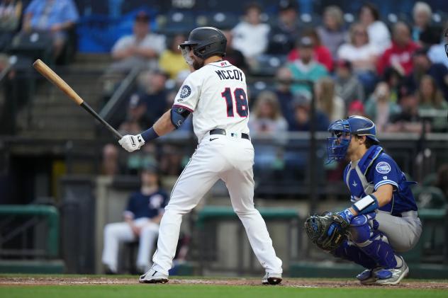 Tacoma Rainiers' Mason McCoy at bat