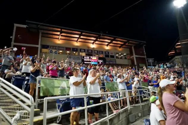 Pensacola Blue Wahoos fans cheer on their team