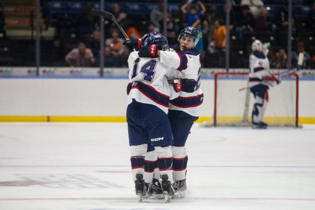 Saginaw Spirit celebrate win