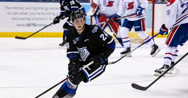 Victoria Royals' Luke Shipley in action