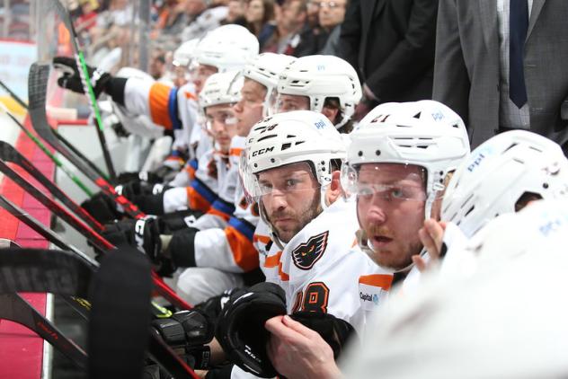 Lehigh Valley Phantoms watch from the bench