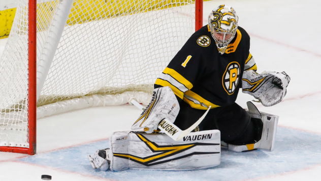 Goaltender Tyler Wall with the Providence Bruins