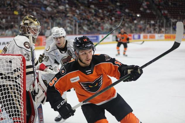 Lehigh Valley Phantoms' Jordy Bellerive in action