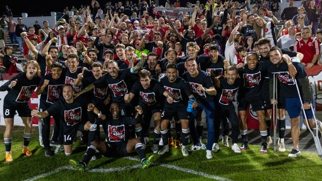 Richmond Kickers celebrate with their fans