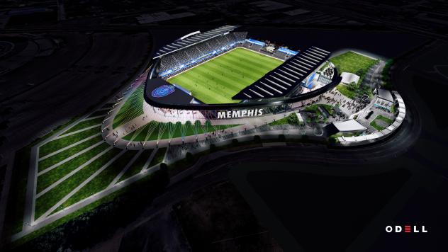 Rendering of Memphis 901 FC new soccer specific stadium