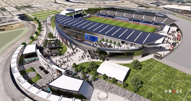 Rendering of Memphis 901 FC new soccer specific stadium
