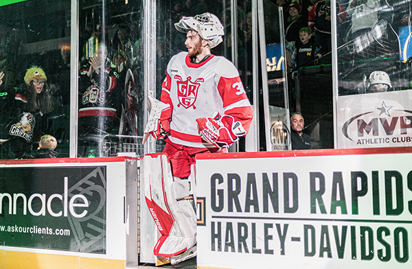 Grand Rapids Griffins goaltender Sebastian Cossa