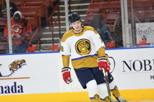 South Carolina Stingrays' Croix Evingson on the ice