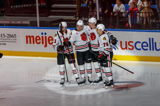 Rockford IceHogs celebrate win