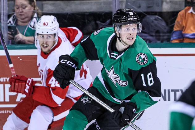 Texas Stars' Fredrik Karlstrom In Action
