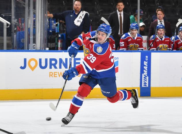 Forward Shea Van Olm with the Edmonton Oil Kings