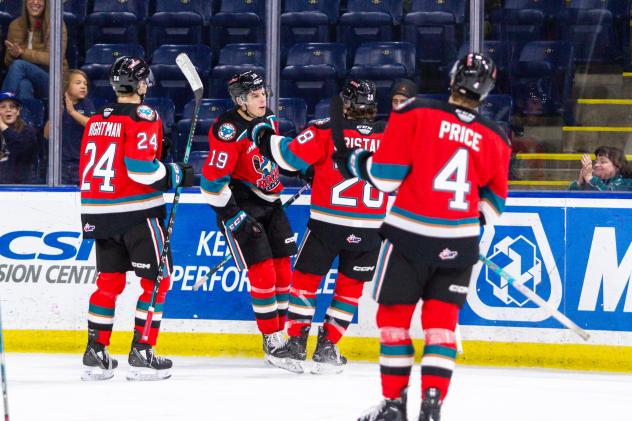 Kelowna Rockets celebrate a goal