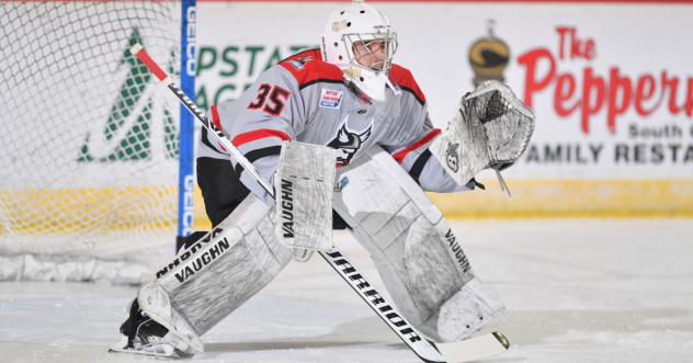 Goaltender Brandon Kasel with the Adirondack Thunder