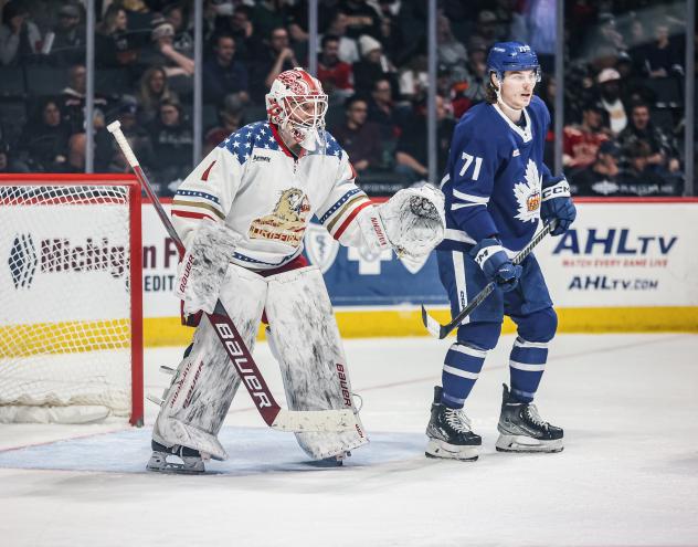 Grand Rapids Griffins' Victor Brattstrom And Toronto Marlies' Pavel Gogolev On Game Day