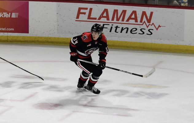 Forward Riley Ginnell with the Moose Jaw Warriors