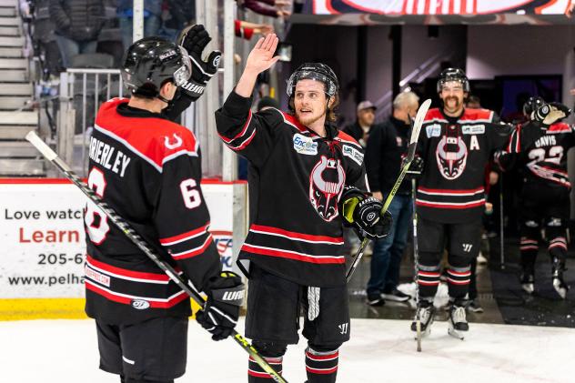 Birmingham Bulls exchange high fives