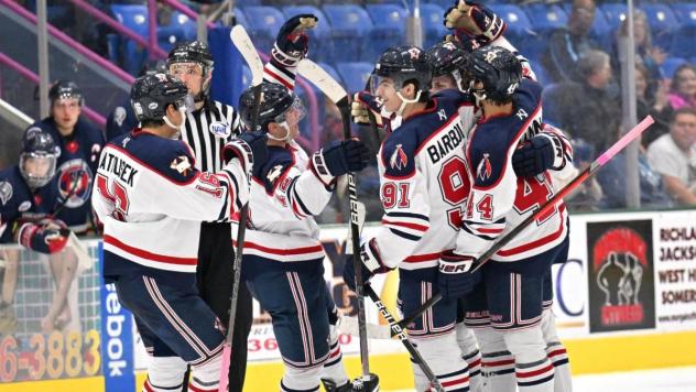 Johnstown Tomahawks celebrate a goal