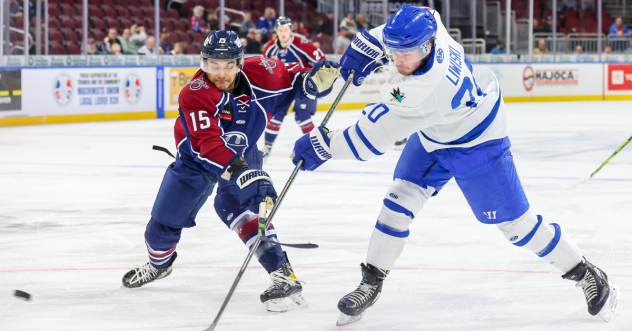 Wichita Thunder forward Mark Liwiski shoots against the Tulsa Oilers