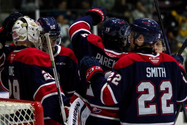 Saginaw Spirit celebrate win