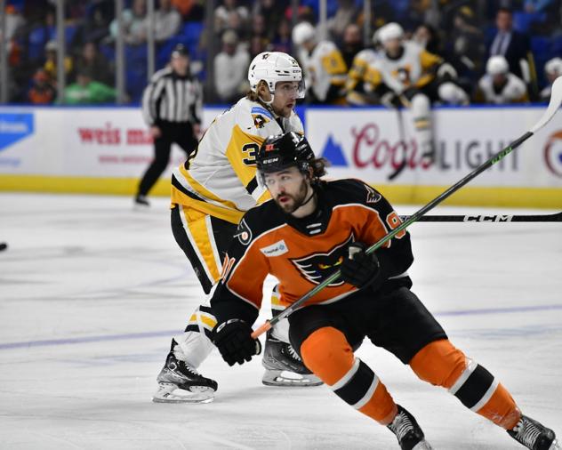 Lehigh Valley Phantoms' Elliot Desnoyers In Action