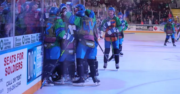Wichita Thunder celebrate win