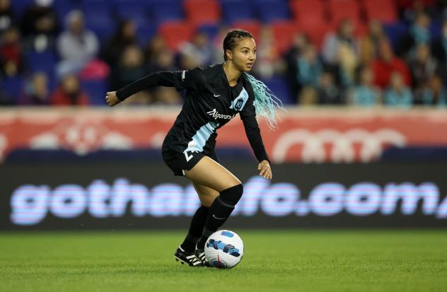 Defender Estelle Johnson with Gotham FC