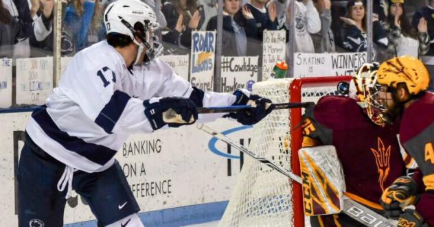 Forward Evan Barratt with Penn State