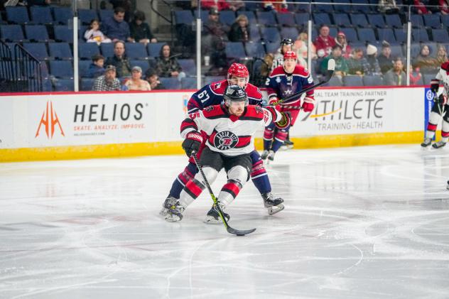 Rapid City Rush defenseman Ryan Zuhlsdorf vs. the Allen Americans