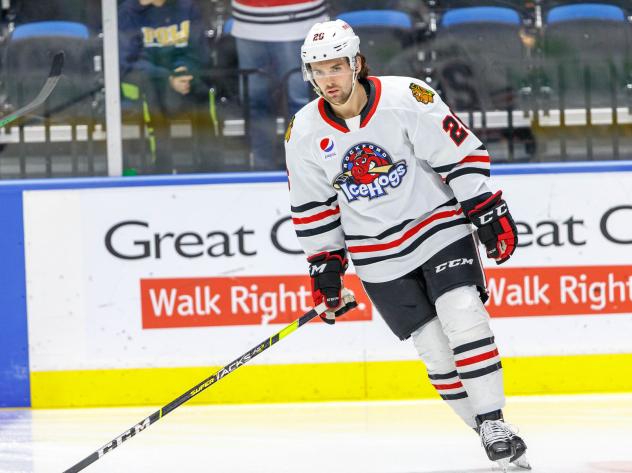 Forward Evan Barratt with the Rockford IceHogs