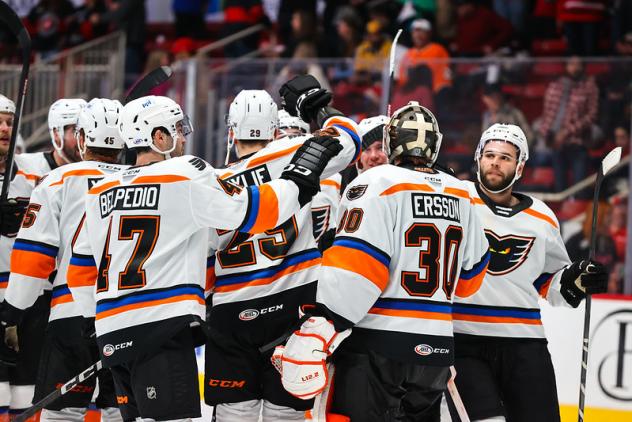 Lehigh Valley Phantoms celebrate a win