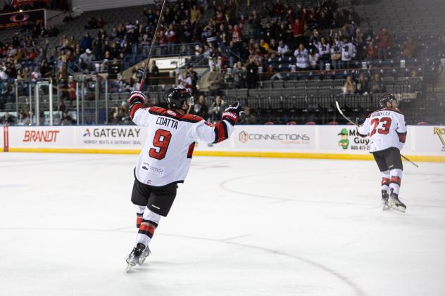 Rapid City Rush's Max Coatta celebrates win