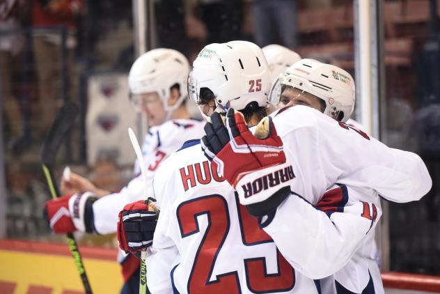 South Carolina Stingrays' Bear Hughes celebrates win
