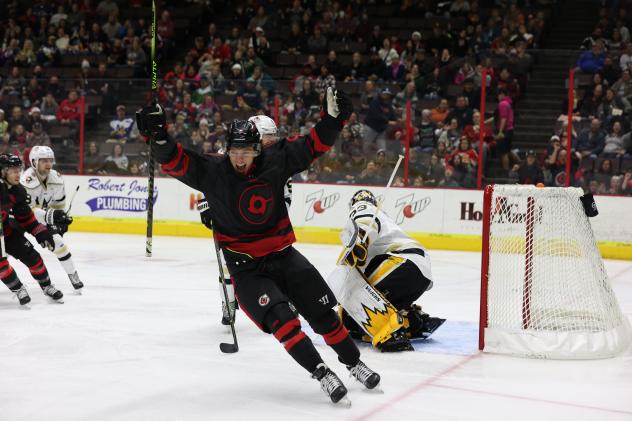 Cincinnati Cyclones celebrate win