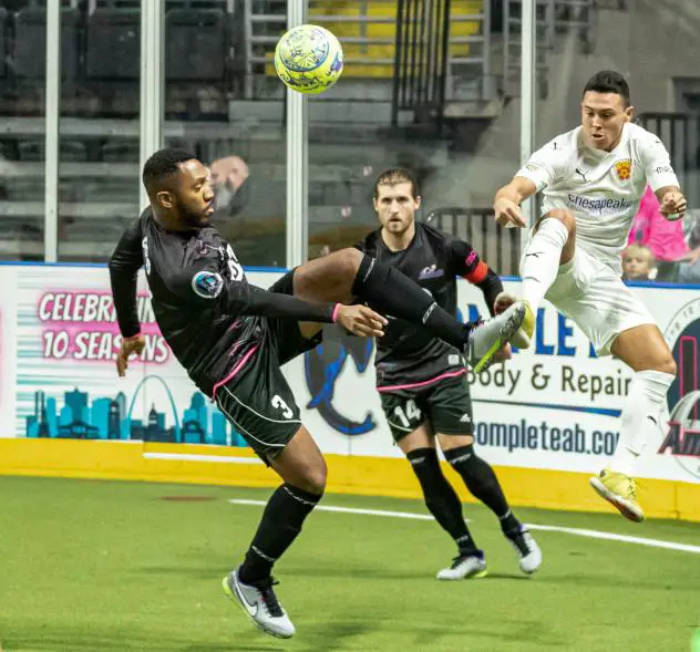 St. Louis Ambush defender Christian Briggs against the Baltimore Blast