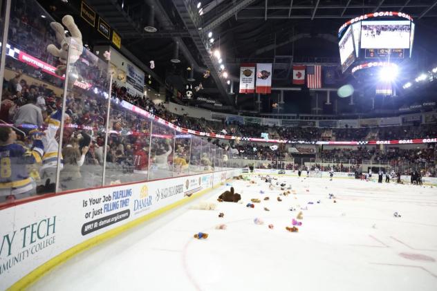 Bears on the ice for Indy Fuel's Teddy Bear Toss game
