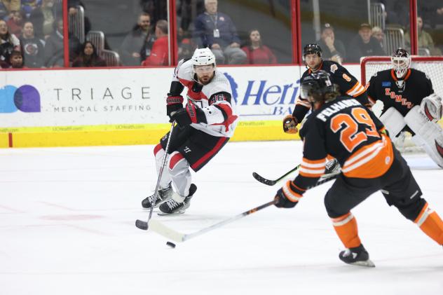Cincinnati Cyclones' Justin Vaive Takes On Fort Wayne Komets' Tye Felhaber