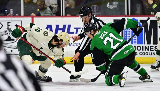 Iowa Wild's Mike O'Leary and Texas Stars' Oskar Back in action