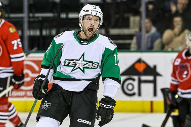 Texas Stars' Riley Barber in action
