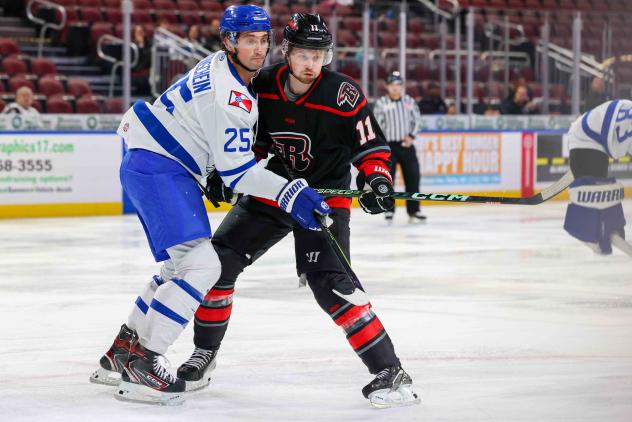 Wichita Thunder's Sam Sternschein And Rapid City Rush's Lucas Feuk In Action