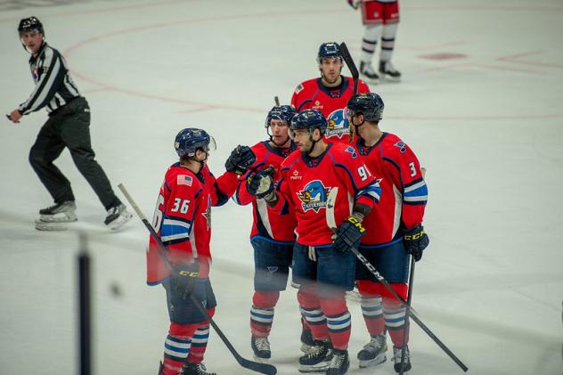 Springfield Thunderbirds celebrate win