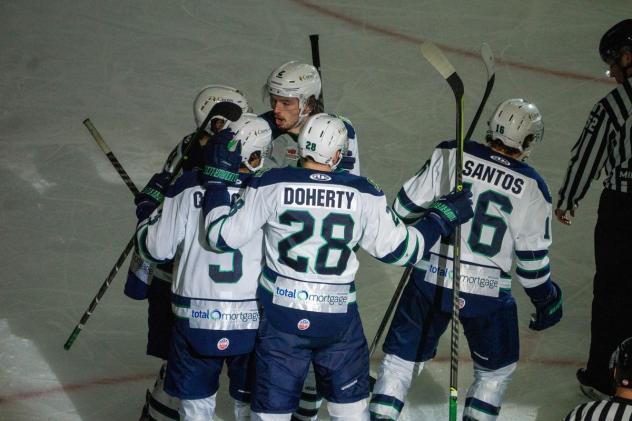Maine Mariners celebrate a goal