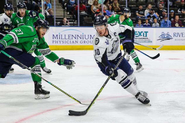 Jacksonville Icemen forward Christopher Brown vs. the Florida Everblades