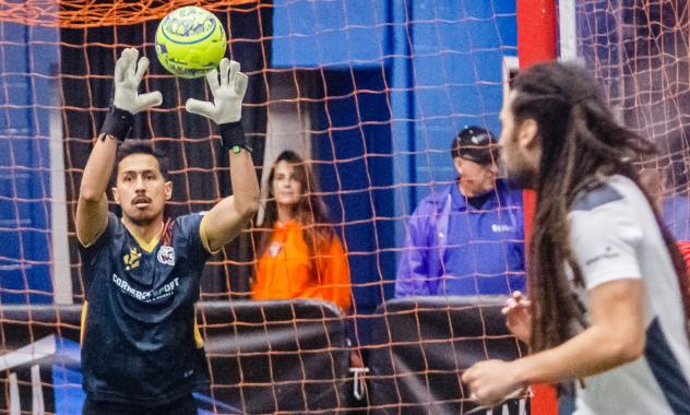 Florida Tropics pressure Chihuahua Savage goalkeeper Ivan Munoz