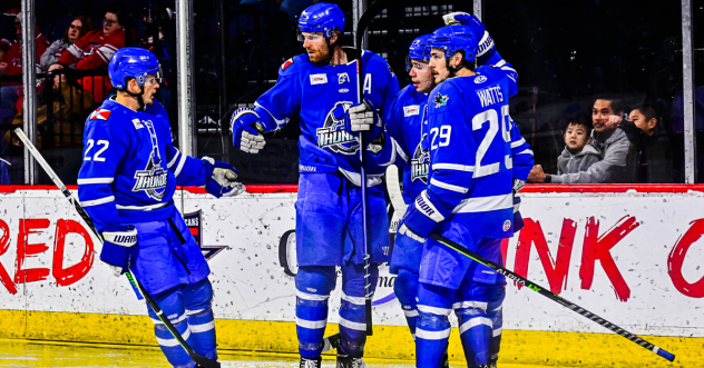 Wichita Thunder celebrate a goal