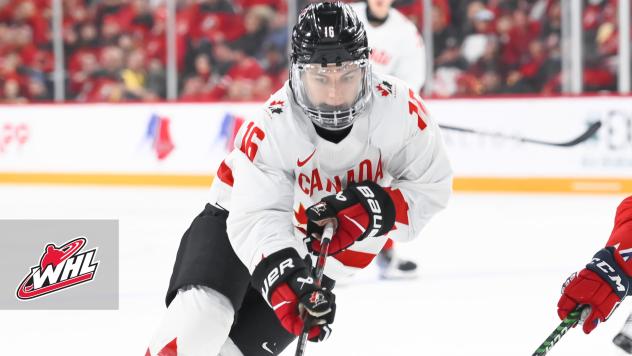 Team Canada's Connor Bedard in action