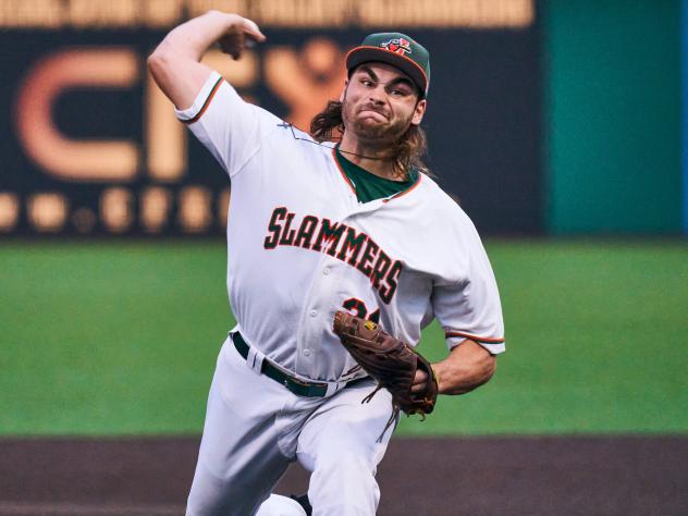 RHP Spencer Johnston with the Joliet Slammers